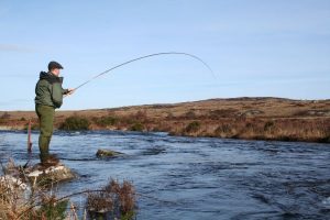 Good water on the Lackagh River and into a spring salmon!. ©John Todd